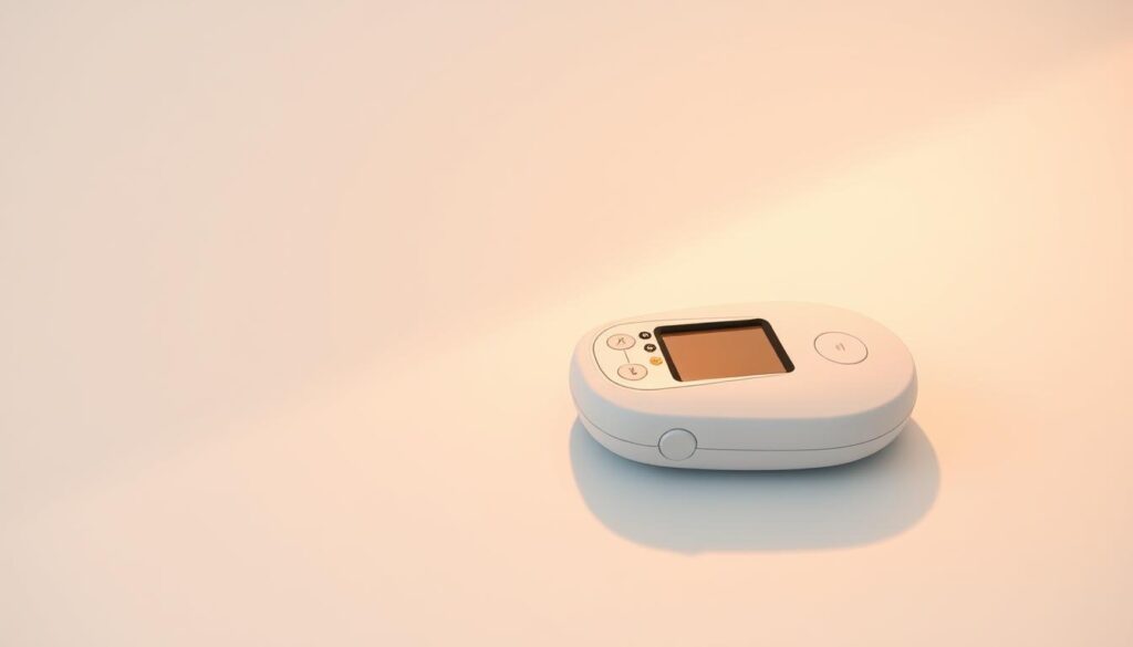 A modern medical device resting on a clean, crisp white surface, its sleek and intuitive design reflecting the reliability and sophistication of a professional prenatal care tool. Soft, diffused lighting from above casts a warm, reassuring glow, highlighting the device's digital display and ergonomic controls. The minimalist aesthetic conveys a sense of clinical precision and technological innovation, perfectly suited for the "Meu Pré-Natal: Confiabilidade e suporte médico" section of the article on pregnancy tracking apps and healthcare. A modern medical device resting on a clean, crisp white surface, its sleek and intuitive design reflecting the reliability and sophistication of a professional prenatal care tool. Soft, diffused lighting from above casts a warm, reassuring glow, highlighting the device's digital display and ergonomic controls. The minimalist aesthetic conveys a sense of clinical precision and technological innovation, perfectly suited for the "Meu Pré-Natal: Confiabilidade e suporte médico" section of the article on pregnancy tracking apps and healthcare.
