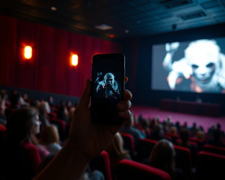 cinema de terror pelo celular