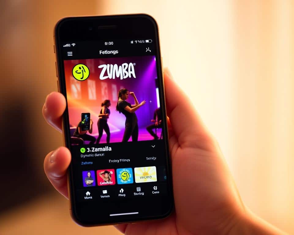 Zumba fitness app em smartphone Zumba fitness app em smartphone