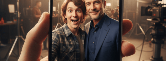 Faça selfie com seus atores favoritos usando IA nos bastidores