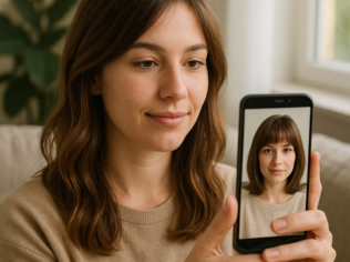 Mude de Visual testando um corte de cabelo com IA antes do salão