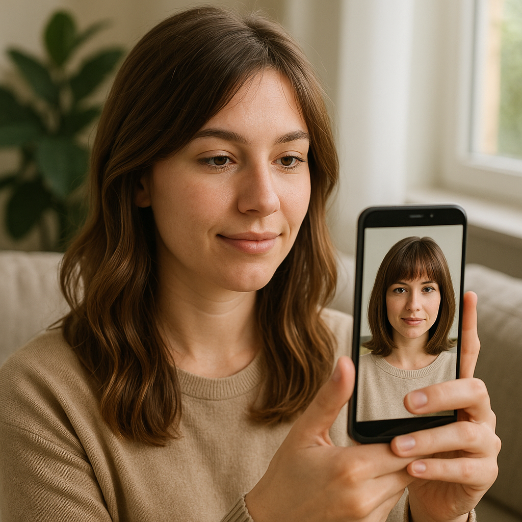 Mude de Visual testando um corte de cabelo com IA antes do salão