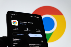 Google chrome app displayed on a smartphone screen. — Foto por Zulfugar Karimov na Unsplash