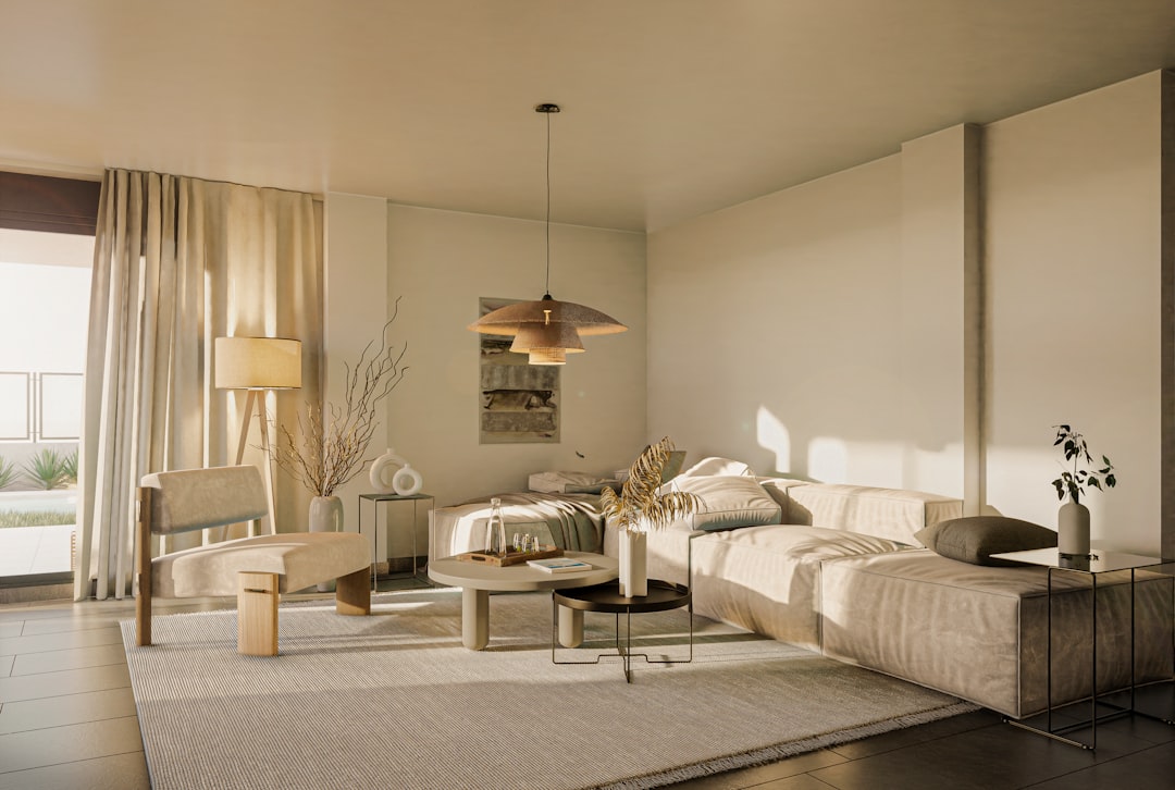 a living room filled with furniture and a large window — Foto por D5 Render na Unsplash