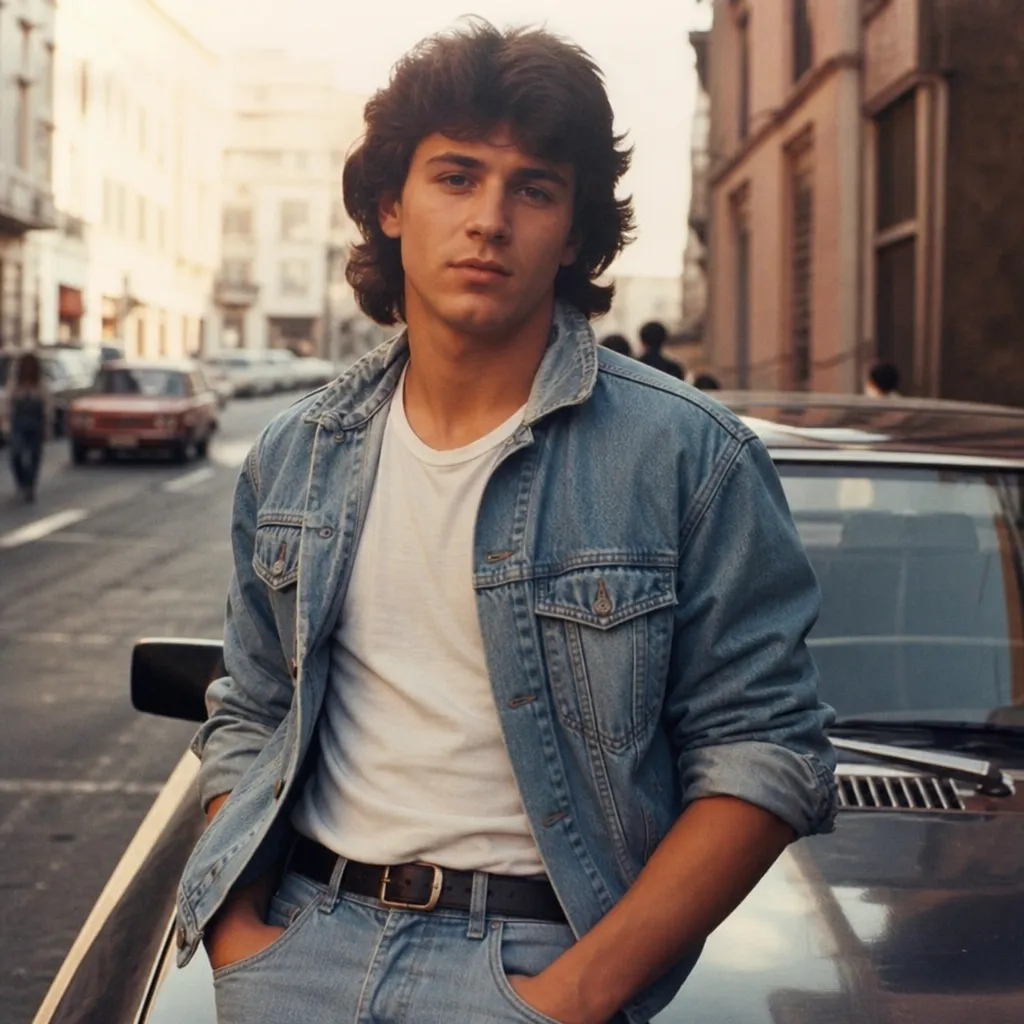 crie uma foto sua dos anos 80